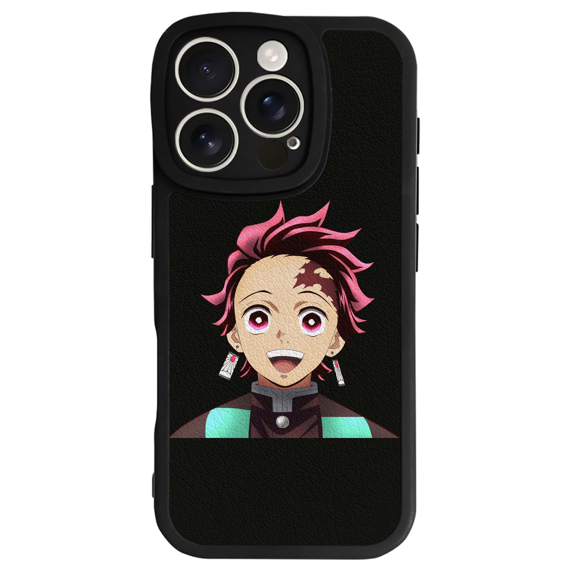 （画像用） 鬼滅の刃 竈門 炭治郎／かまど たんじろう Kamado Tanjirou 【iPhone 16シリーズ対応】シリコンスマホケース（レザー調） 材質：シリコン
